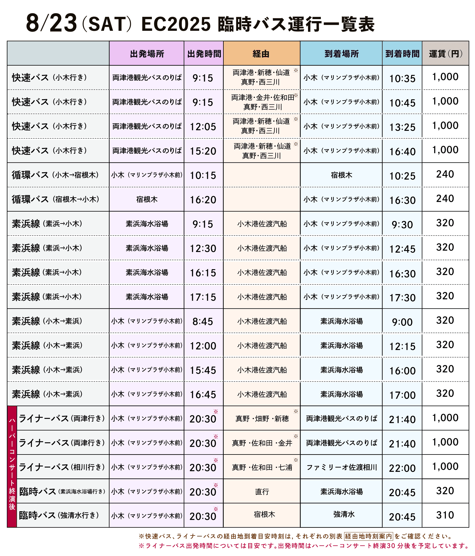8/23_EC2025_臨時バス運行表