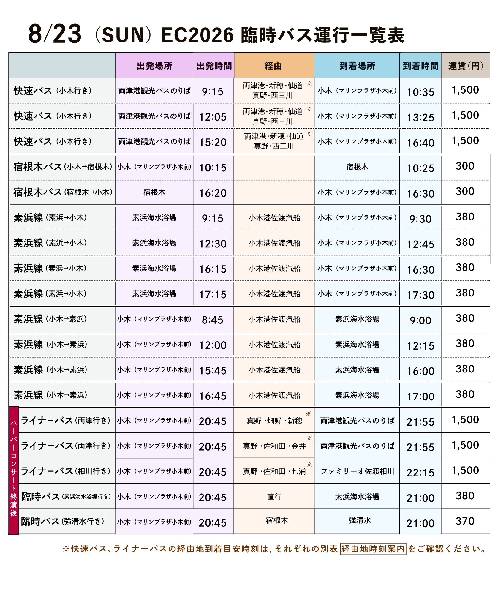 8/23_EC2025_臨時バス運行表